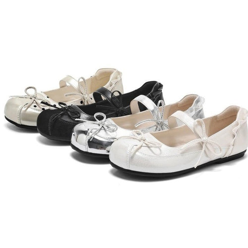 Damen Ballerinas mit zierlichem Riemchen und elegantem Schleifendetail EB