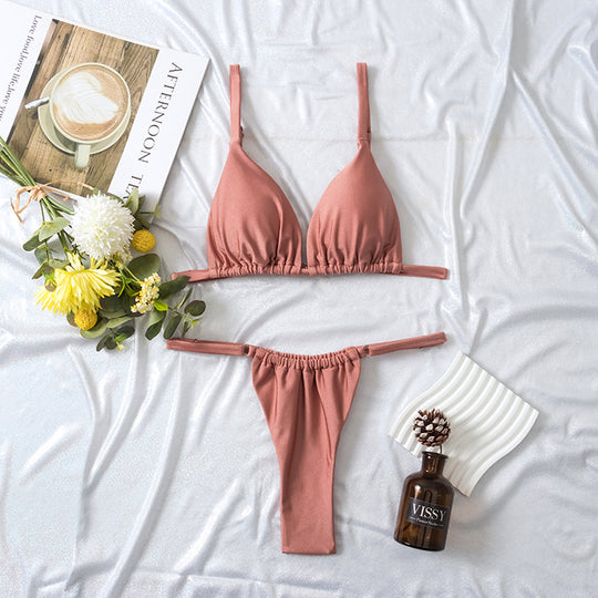 Damen Triangel-Bikini mit rutschfestem Schnitt und modischem Design EB