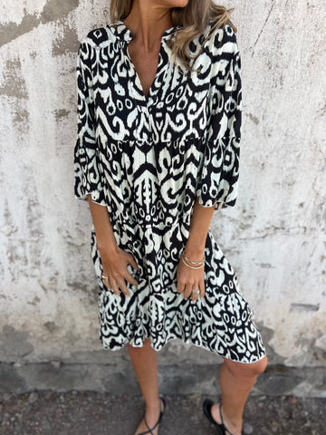 Damen lässiges Strandkleid mit lockerer Passform und schickem Druck EB