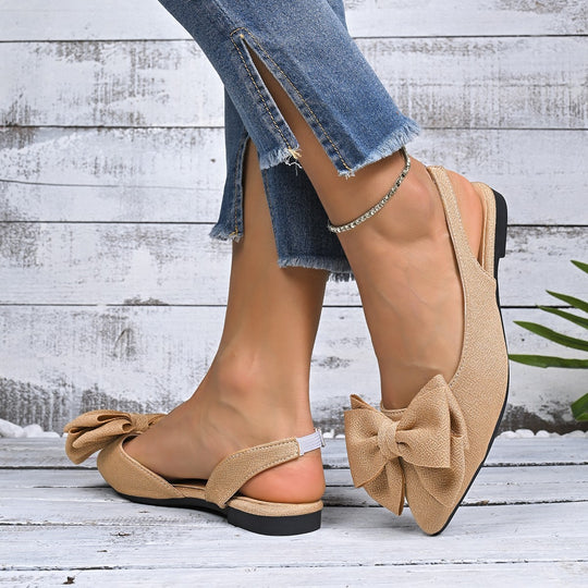 Damen Slingback-Sandalen mit dekorativem Schleifendetail EB