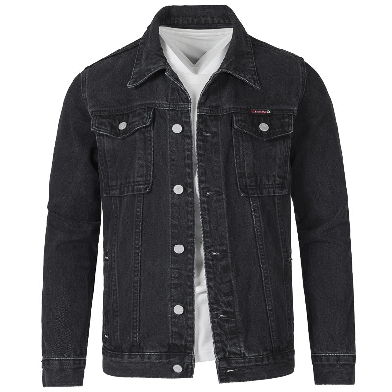 Herren Jeansjacke im modernen Slim-Fit Design mit praktischen Taschen und robusten Nieten EB