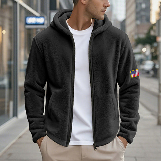 Herren Fleecejacke mit hohem Kragen und praktischen Seitentaschen EB