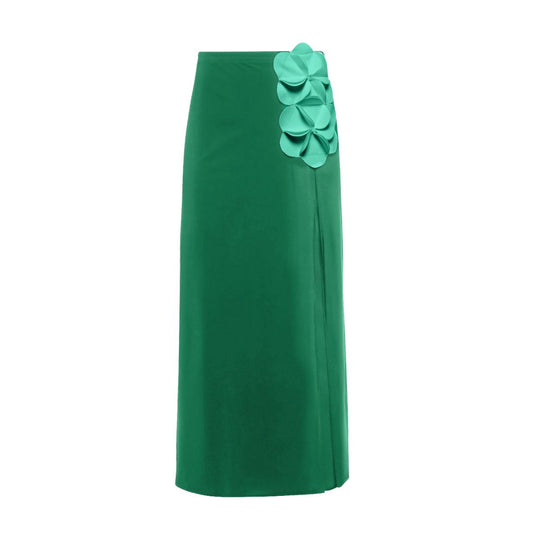 Damen Schwimmanzug mit asymmetrischem Schnitt und floralen Applikationen EB