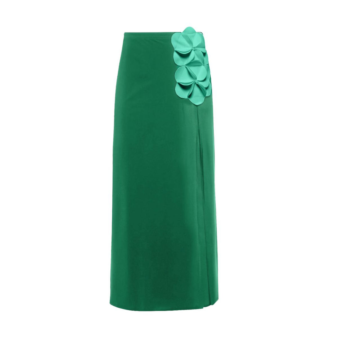 Damen Schwimmanzug mit floralem Oberteil und eleganter Maxi-Rock EB