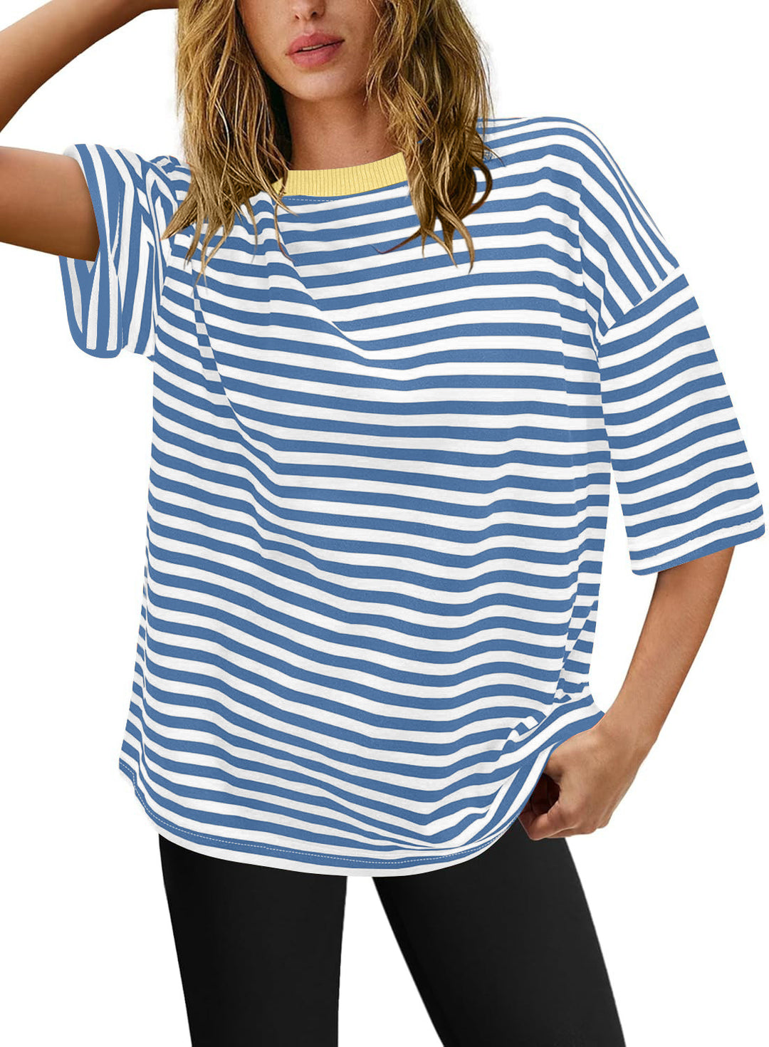 Damen Übergrößen T-Shirt mit Streifenmuster EB