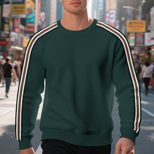 Herren Sweatshirt mit strukturiertem Material und modischen Streifen EB