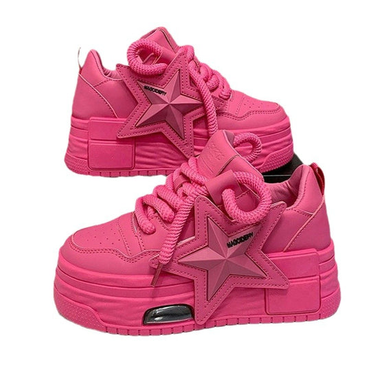 Damen Plateau-Sneaker mit modischem Sternen-Design und dämpfender Sohle EB