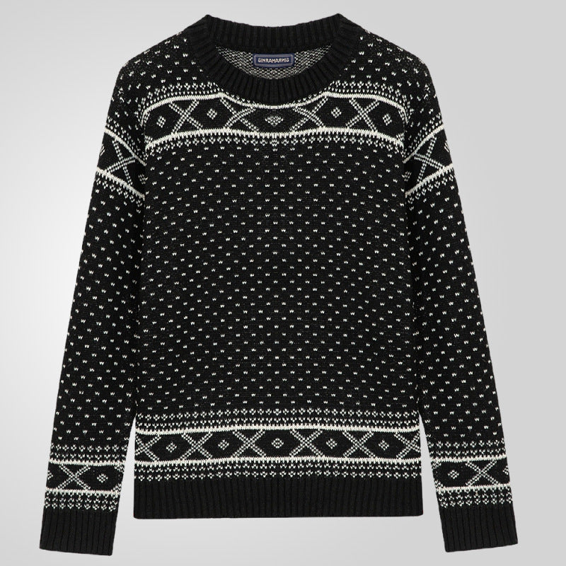 Herren Gemusterter Pullover mit klassischem Norweger-Muster EB