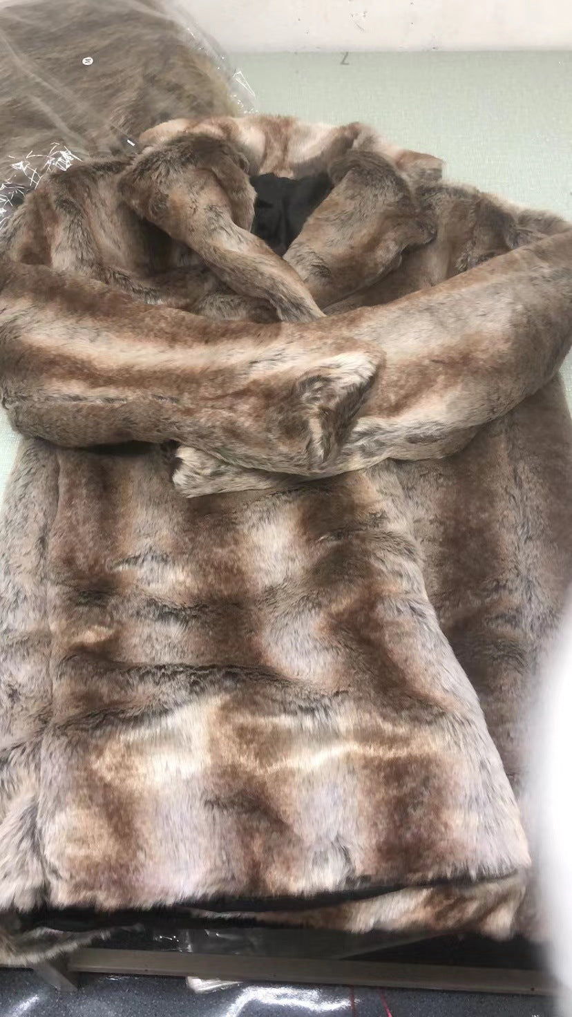 Herren Eleganter Kunstfell-Mantel EB