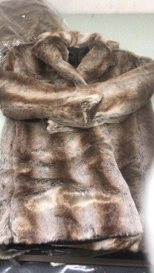 Herren Eleganter Kunstfell-Mantel EB