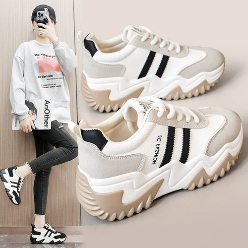 Damen Sportliche Chunky Sneakers mit rutschfester Sohle und atmungsaktivem Obermaterial EB
