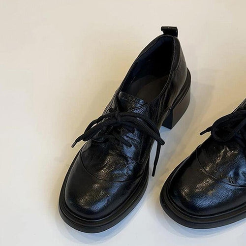 Damen Elegante Komfort-Schnürschuhe mit modischem Blockabsatz EB