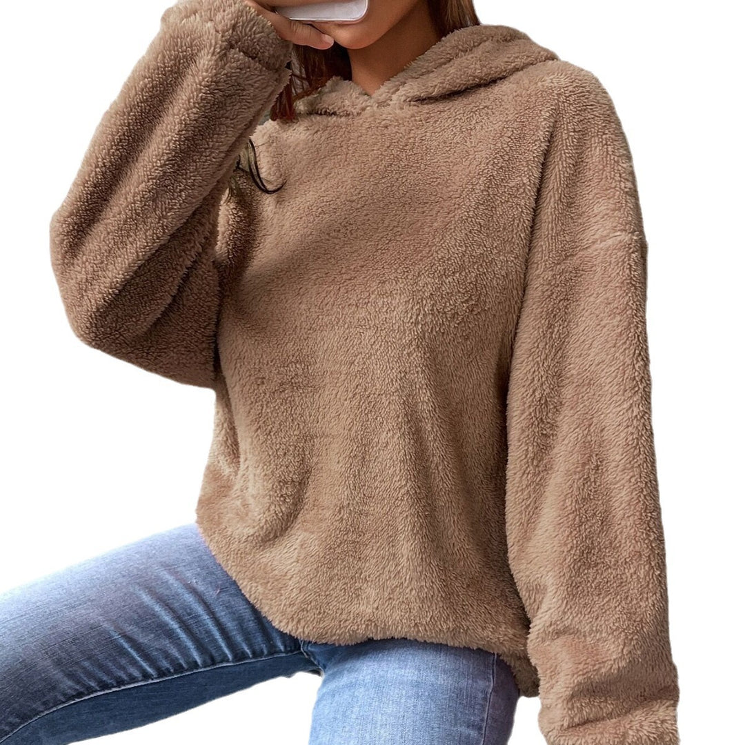 Damen kuscheliger Hoodie aus hochwertigem Plüsch EB