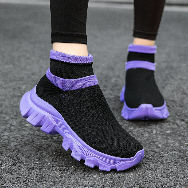 Damen Hochleistungs-Laufschuhe mit atmungsaktiver Strick-Oberfläche und rutschfester Sohle EB