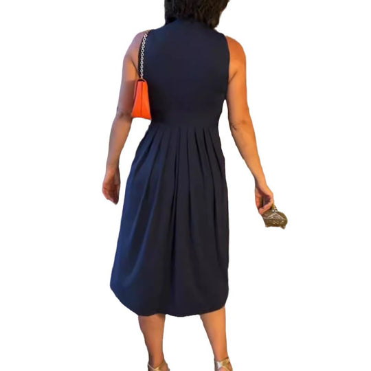 Damen Midikleid mit elegantem Wickeldesign und raffiniertem Faltenwurf Heidi-Mode
