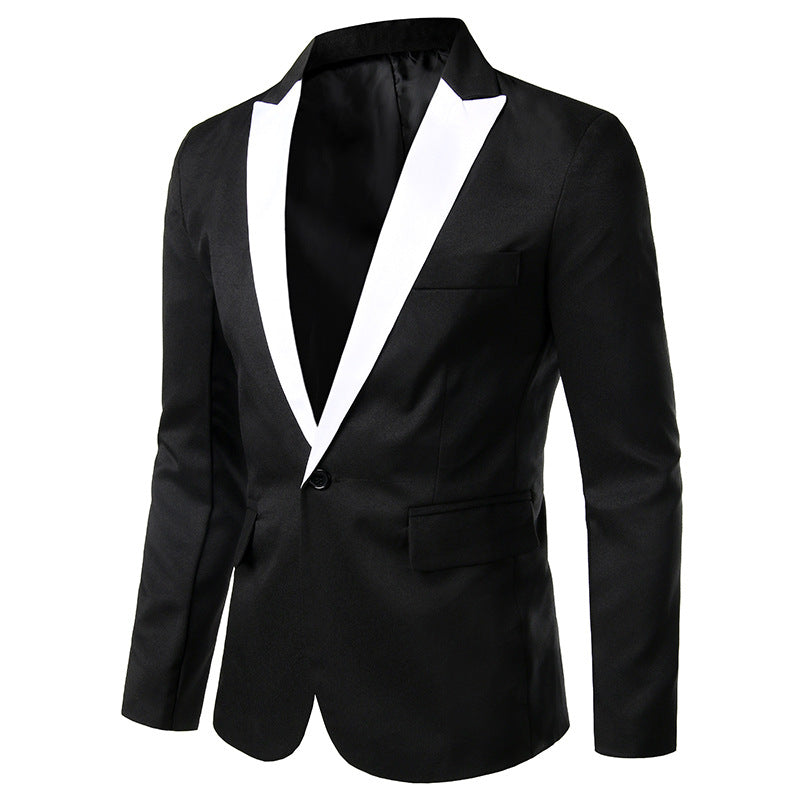 Herren Eleganter Smoking Blazer mit schwarzem Revers und modischer Passform EB