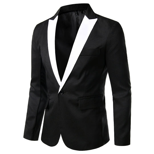 Herren Eleganter Smoking Blazer mit schwarzem Revers und modischer Passform EB