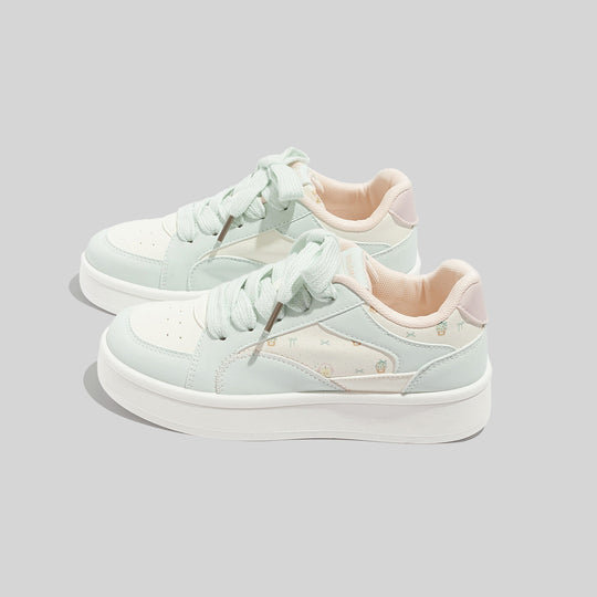 Damen Sneakers mit floralem Allover-Druck und bequemer Sohle EB