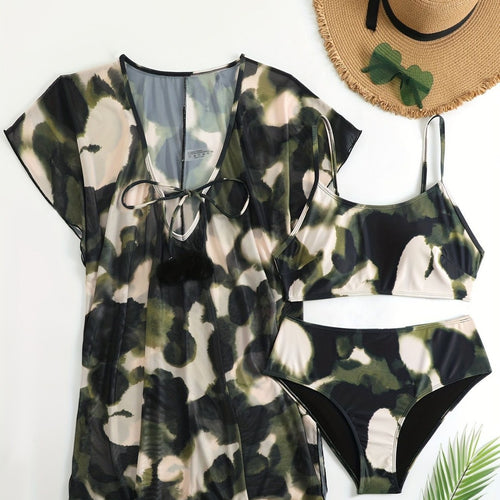 Damen Bademode mit transparentem Kimono EB