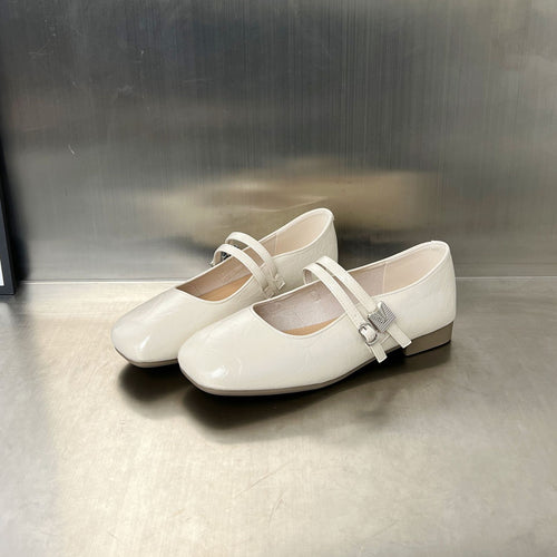 Damen Elegante Ballerinas mit doppeltem Riemendesign und komfortabler Innensohle EB