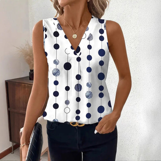 Damen modisches V-Ausschnitt Top EB
