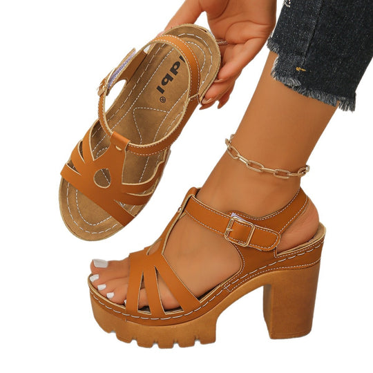 Damen Hochhackige Clogs mit geometrischem Design EB