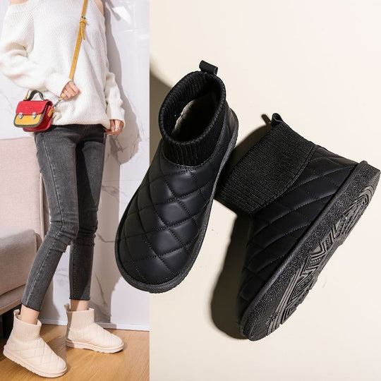 Damen Bequeme und stylische Winterboots mit elastischem Schaft und rutschfester Sohle EB