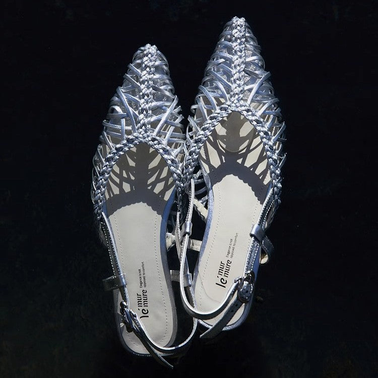 Damen Elegante und luftige Sandalen mit feinem Riemendesign EB