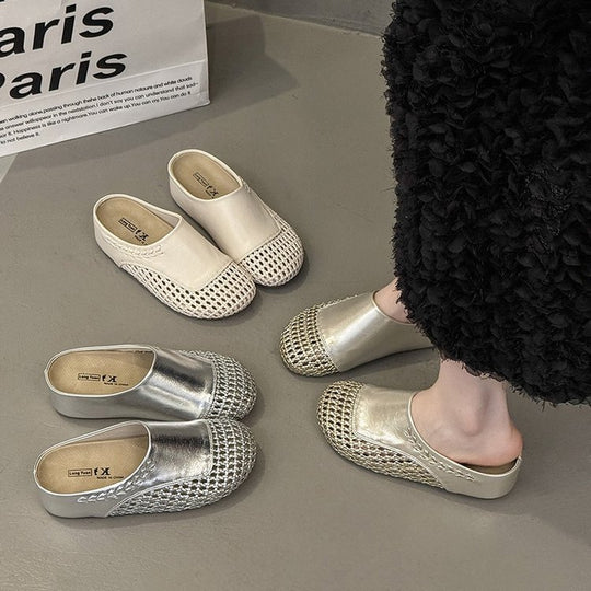 Damen Mode-Mules mit elegantem Geflecht EB