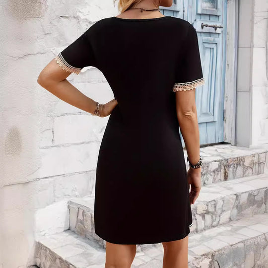 Damen Freizeitkleid mit Spitzenverzierungen EB