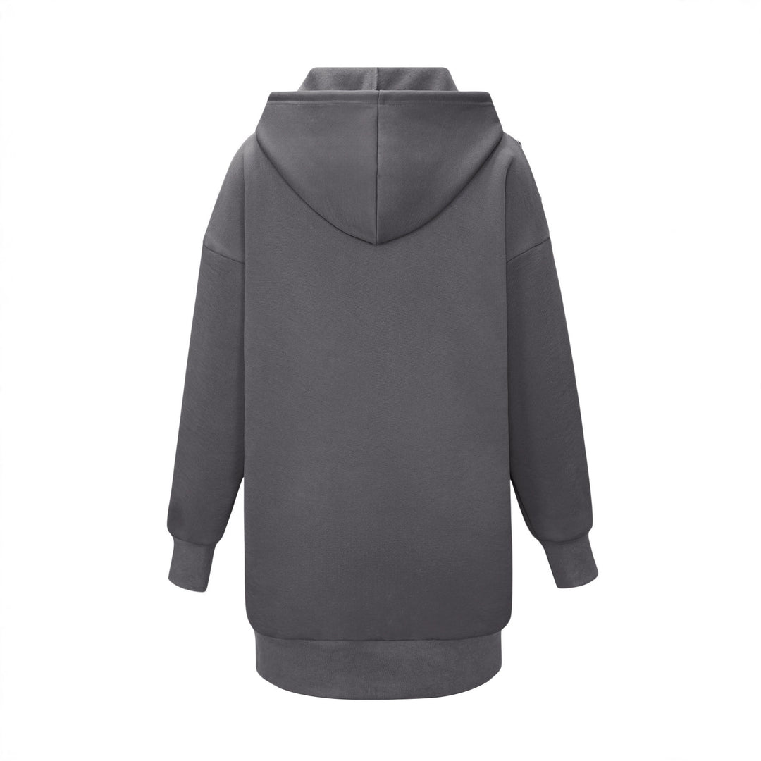 Damen Kapuzenkleid mit praktischen Seitentaschen und eleganten Druckknöpfen EB