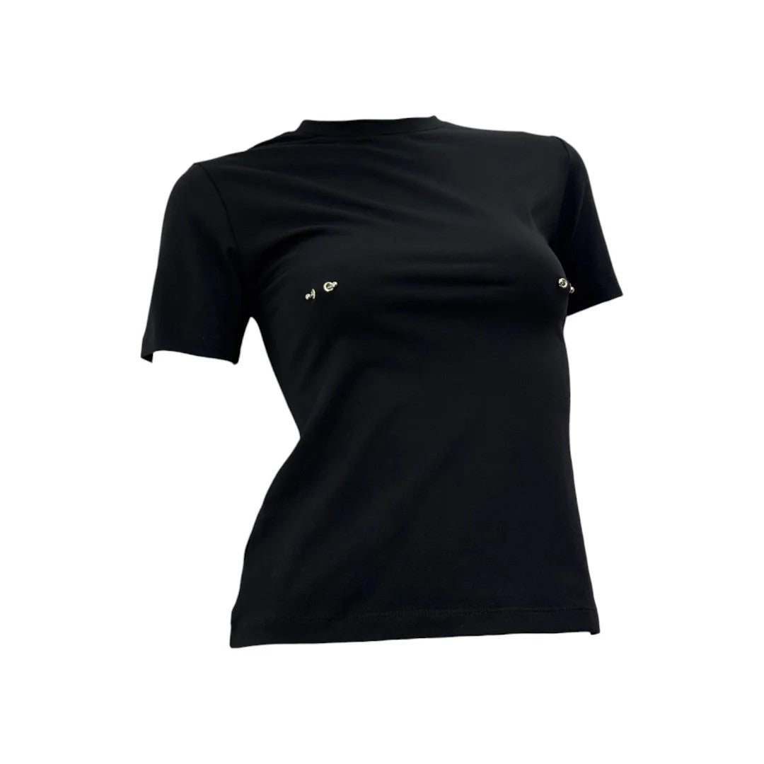 Damen Modisches T-Shirt mit einzigartigen Schmuck-Details EB