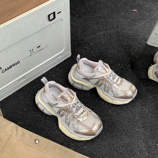 Damen sportliche Lauf Sneakers mit atmungsaktiver Mesh-Oberfläche und dämpfender Sohle EB