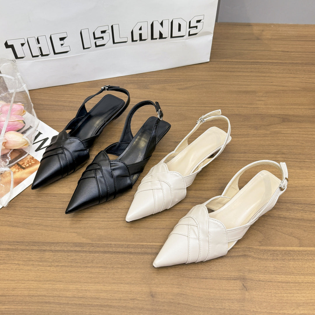 Damen elegante Slingback-Schuhe mit spitzem Zehenbereich EB