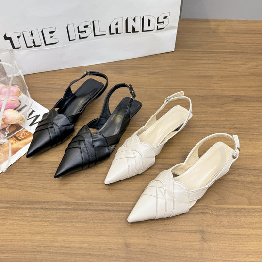 Damen elegante Slingback-Schuhe mit spitzem Zehenbereich EB