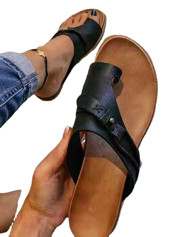 Damen Leder-Pantoletten mit verstellbarem Riemen und anatomischem Fußbett EB