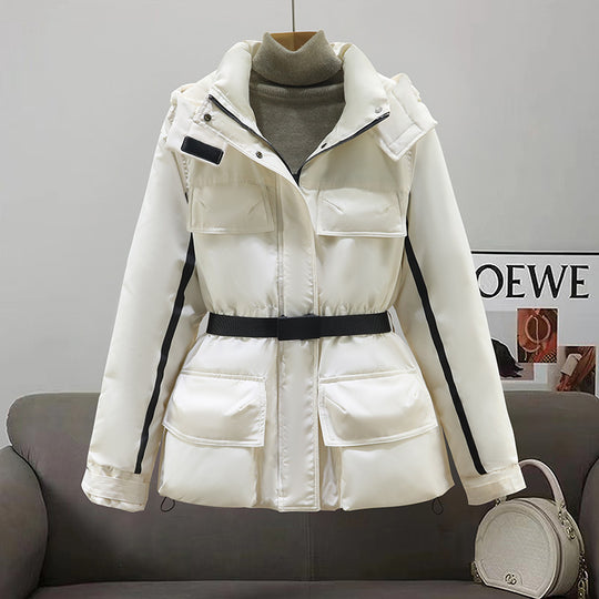 Damen Isolierte Parkajacke mit praktischem Taillengürtel und großen Taschen EB