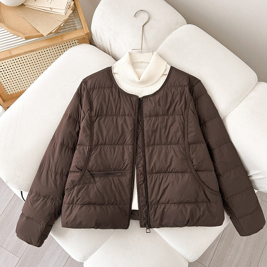 Damen Bequeme gesteppte Freizeitjacke mit hochschließendem Kragen und seitlichen Taschen EB