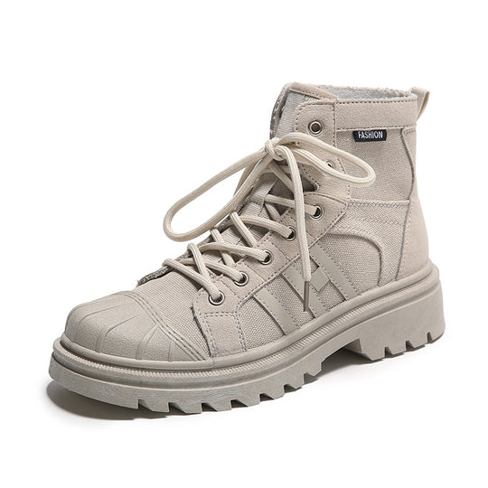 Damen Hochformat Sneaker aus robustem Textil mit trendiger Profilsohle EB
