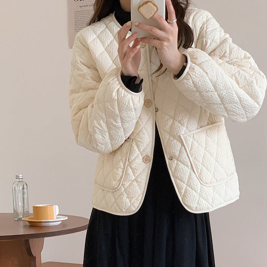 Damen Steppjacke mit praktischem Knopfverschluss und seitlichen Taschen EB