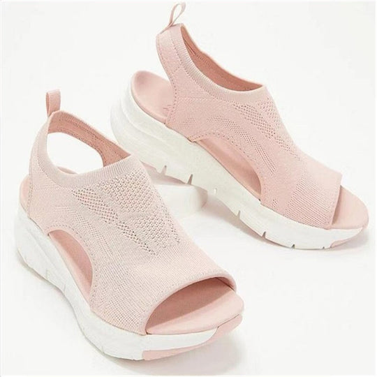 Damen sportliche Sandalen mit atmungsaktivem Strick-Obermaterial EB