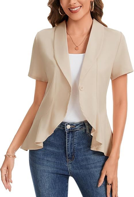 Damen schicke Blazerjacke mit asymmetrischem Schnitt EB