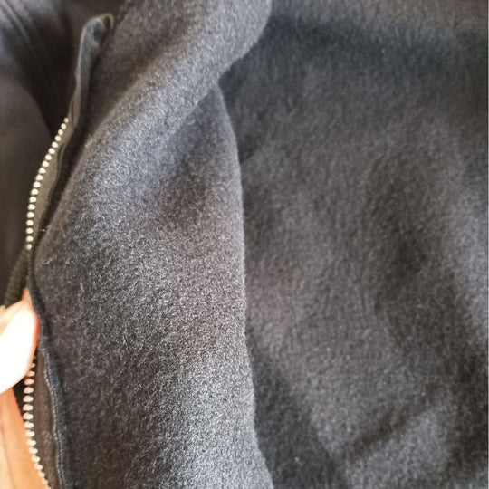 Damen nan zweiteiliges Lounge-Set mit Kapuzenjacke Reißverschluss und weiter Hose mit hohem Bund aus Sweatstoff EB