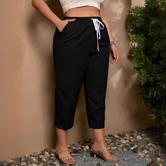 Damen Casual Freizeit-Hose mit elastischem Bund und praktischen Taschen EB