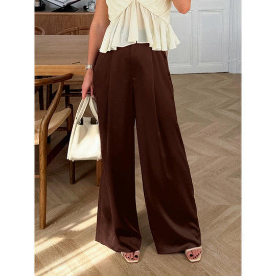 Damen Elegante weite Hose mit hohem Bund und komfortablem Schnitt EB
