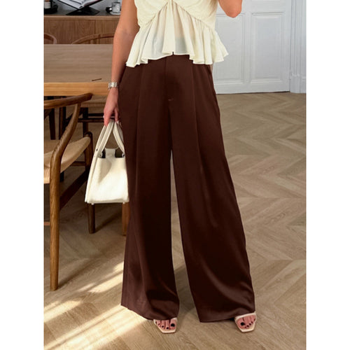 Damen Elegante weite Hose mit hohem Bund und komfortablem Schnitt EB