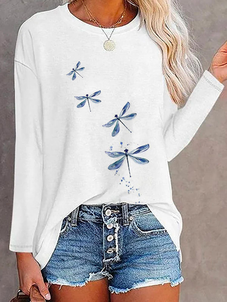 Damen Langärmeliges Oversize-Sweatshirt mit abstraktem Aquarell-Mosaikprint EB
