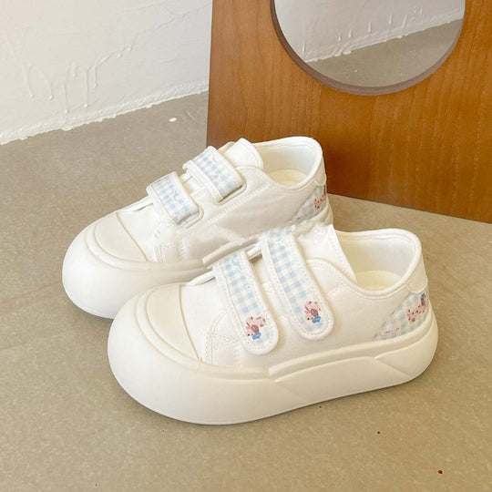 Damen Plattform-Sneaker mit praktischem Klettverschluss und verspielten Applikationen EB