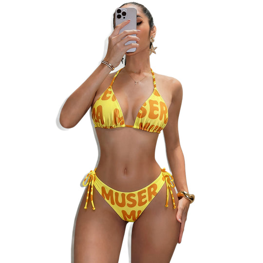 Damen Triangel-Bikini mit seitlicher Raffung EB