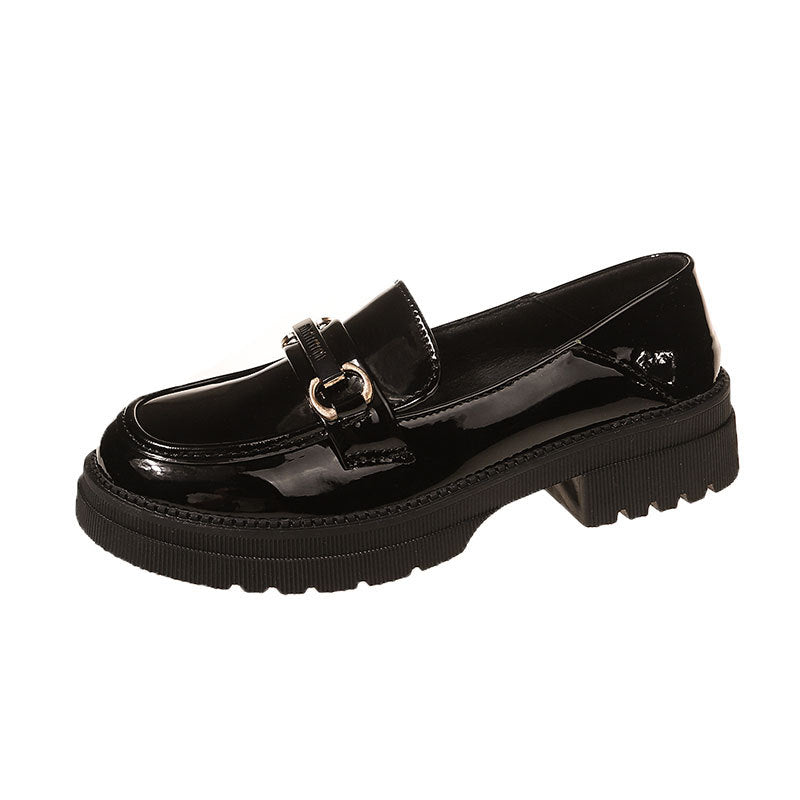 Damen Klassische Loafer mit modischer Schnallenverzierung EB